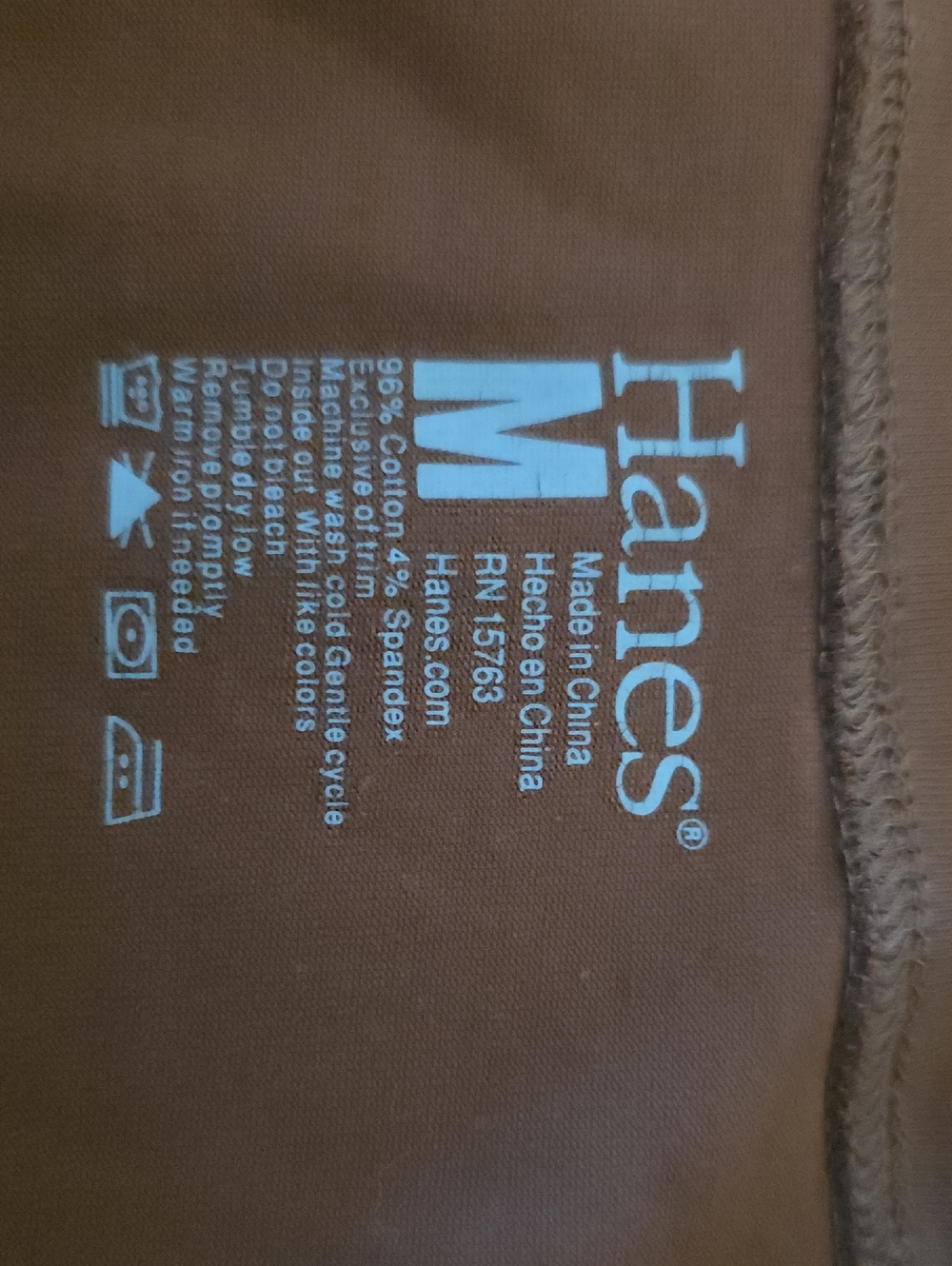 Hanes Brown Crew Neck Tlskirt with Printed Label